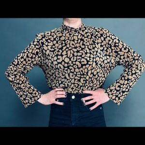 Vintage Leopard Print Blouse
